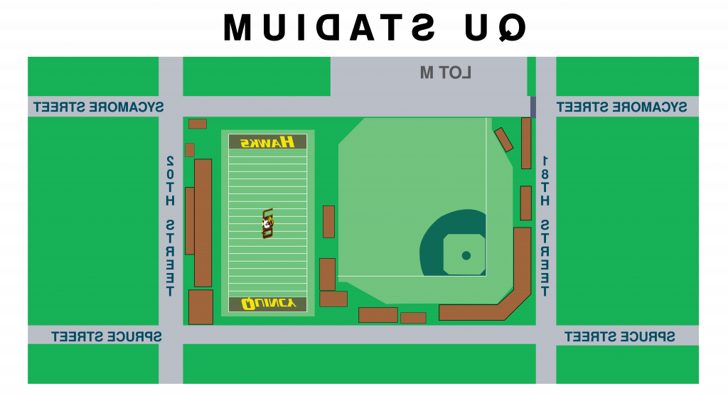 map of Quincy University stadium and fields
